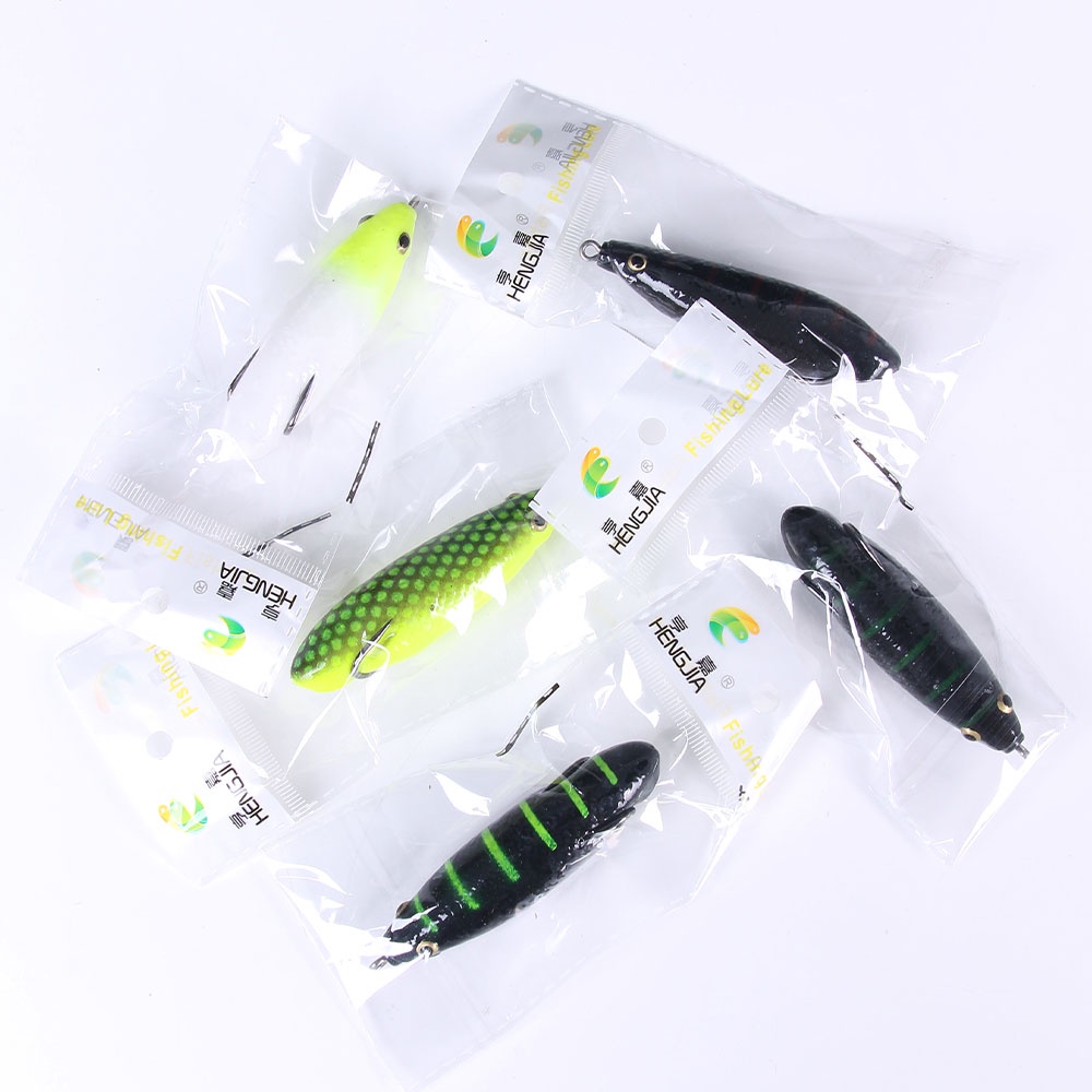 HENGJIA 5PCS Frog Lure Soft Katak Bait Plastic Fishing Lure with Fishing Hooks Topwater Ray Frog Artificial 3D Eyes