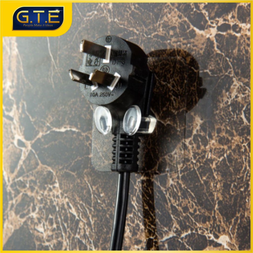 Gantungan Colokan Kepala Steker Listrik / Transparan Power Plug Hook / Hook Steker Gantungan Colokan