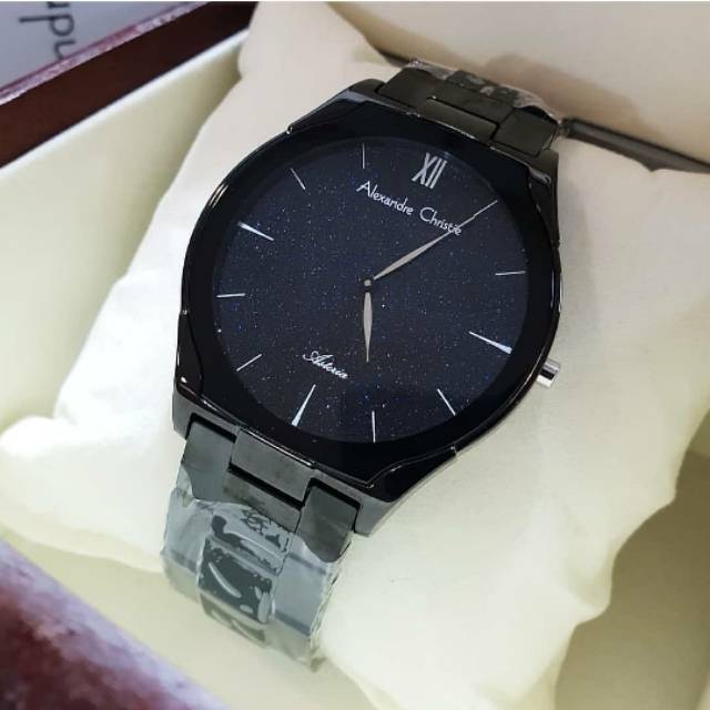 jam tangan pria Alexandre Christie AC  8602 black index white