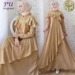 MISKA SYARI (PU) BAJU MAXI DRESS MUSLIM LENGAN PANJANG GAMIS WANITA DEWASA MURAH CEWEK KEKINIAN