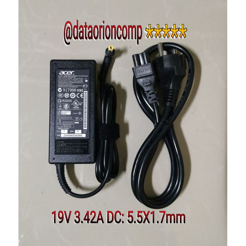 Adaptor Charger Acer 19V 3.42A DC 5.5*1.7 mm for Acer aspire 4732 4736 4738 4739 4741 E1-421 E1-431 E1-451 E1-471 4749