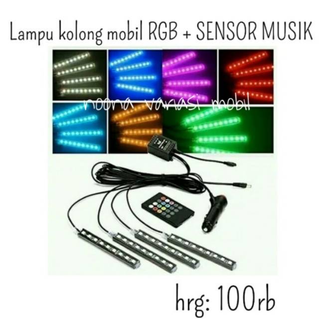 lampu kolong mobil rgb plus sensor musik