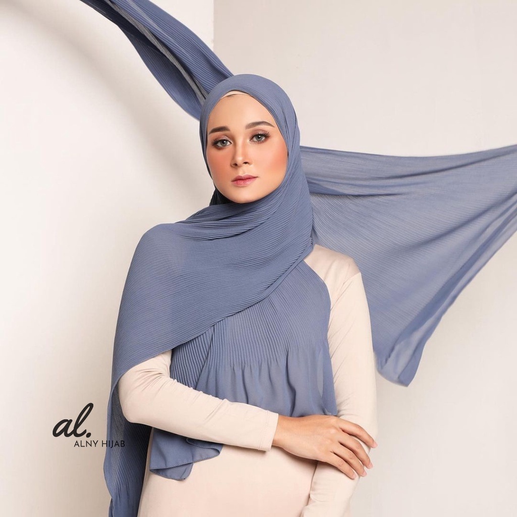 Alny Hijab - Pashmina Plisket Lidi Jahit Tepi/Pashmina pleated/pashmina plisket shawl