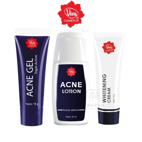 Viva Whitening Cream 15g | Acne Gel Triple Action 15g | Viva Acne Lotion 30 ml