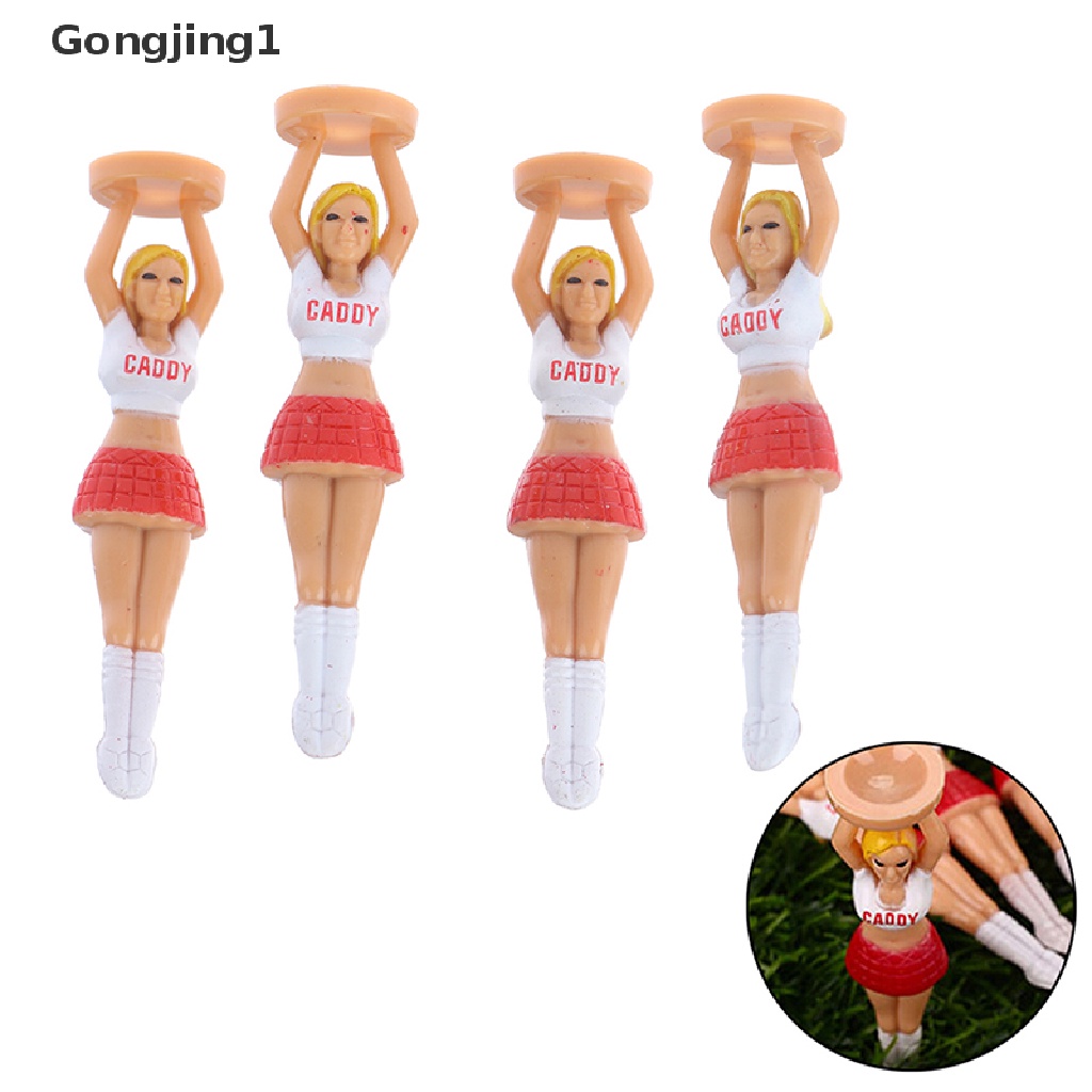 Gongjing1 4PCS / Set Holder Bola Golf Bentuk Anak Perempuan Bahan Plastik