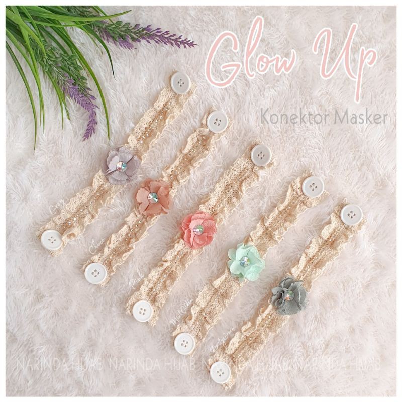 Konektor Masker GlowUp Renda Lace Payet Kristal