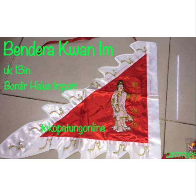 Bendera Kwan Im Bordir Halus Import