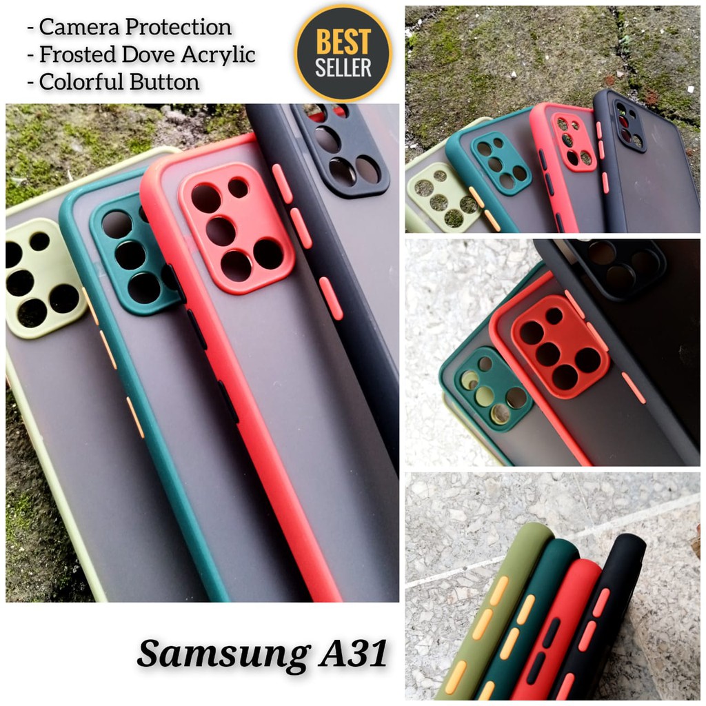 Bumper Case Samsung A31 A51 Akrilik Dove Matte + 360 Ring Camera Protection Best Seller Hits 2020