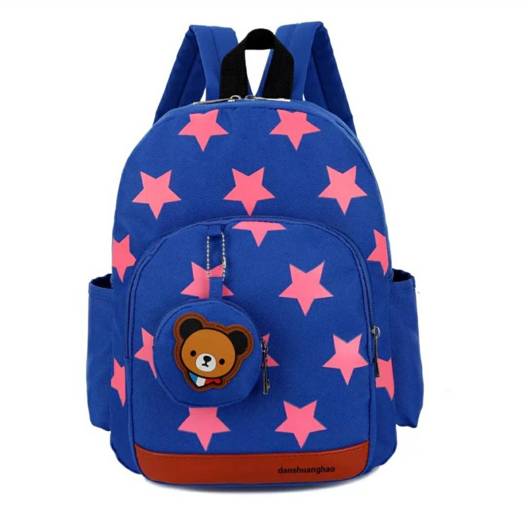 tt_Tas Ransel Anak Sekolah Karakter Fashion Kids Backpack Cute Murah Batam Tas Kanvas import Bintang