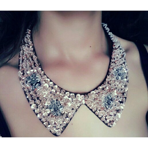 Kalung Kerah Baju Mutiara Kristal Collar Aksesoris Wanita