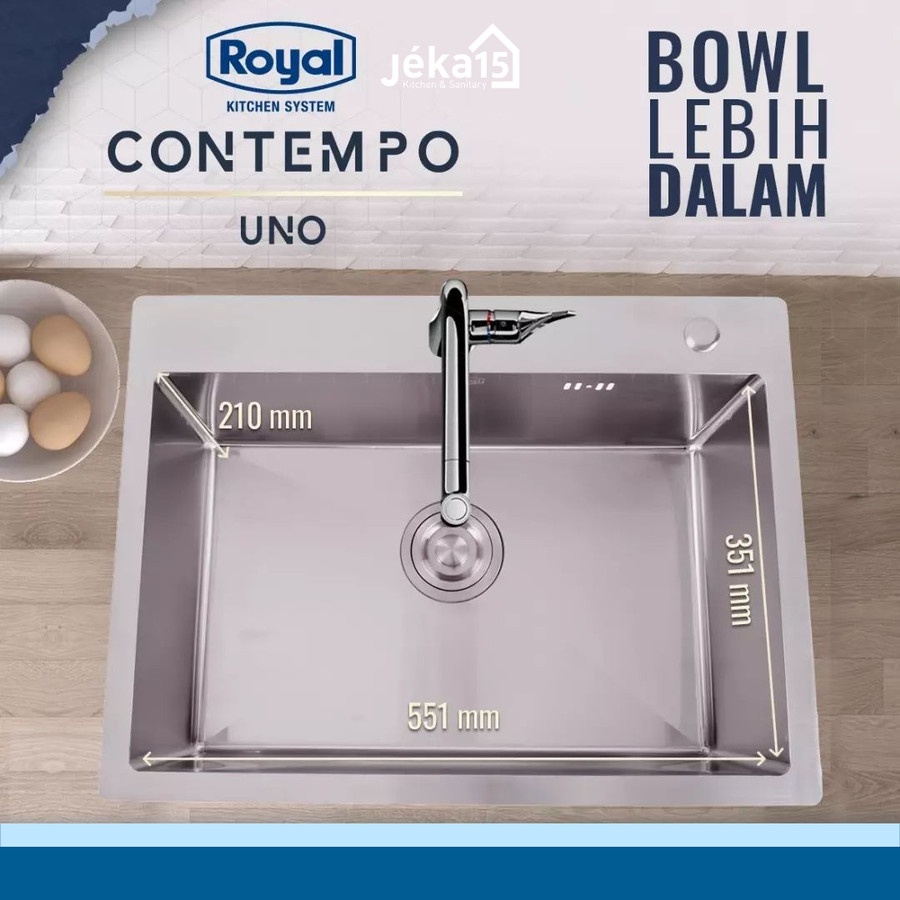 BAK CUCI PIRING STAINLESS | ROYAL CONTEMPO UNO | KITCHEN SINK