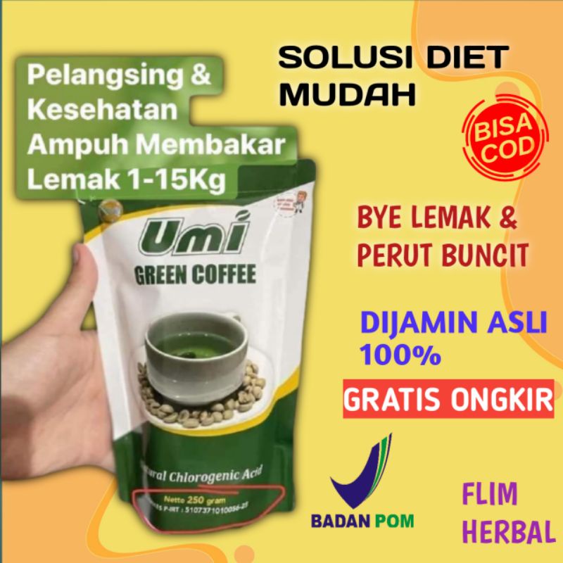 Umi Green Coffe Asli Original Kopi Hijau Penurun Berat Badan Diet Minuman Pelangsing Detox Detoks Pe