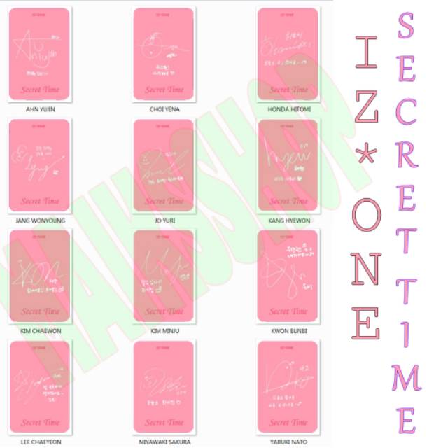 Iz*one Izone Secret Time Photocard Kpop