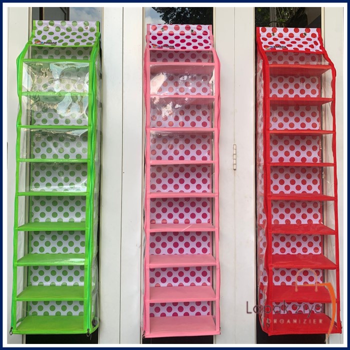 RAK SEPATU MOTIF POLKADOT GARANSI 3BULAN RAK SEPATU POLOS GANTUNG JUMBO / WARNA / MURAH RESLETING / ALAS TRIPLEK | RAK SET RAK GANTUNG DINDING |RAK MULTIFUNGSI RAK SEPATU POLOS