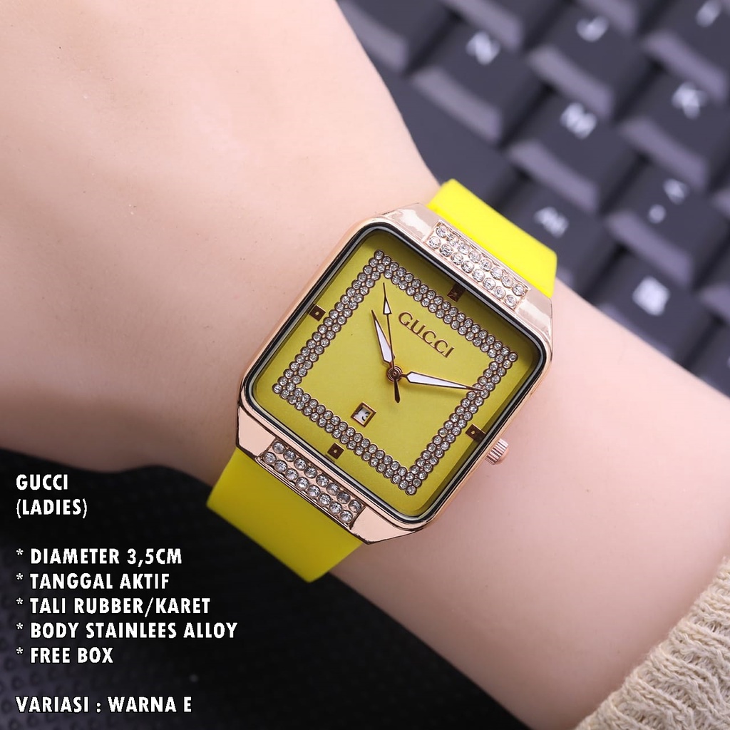 JAM TANGAN WANITA FASHIONTALI RUBBER BODY SEGI TANGGAL AKTIF