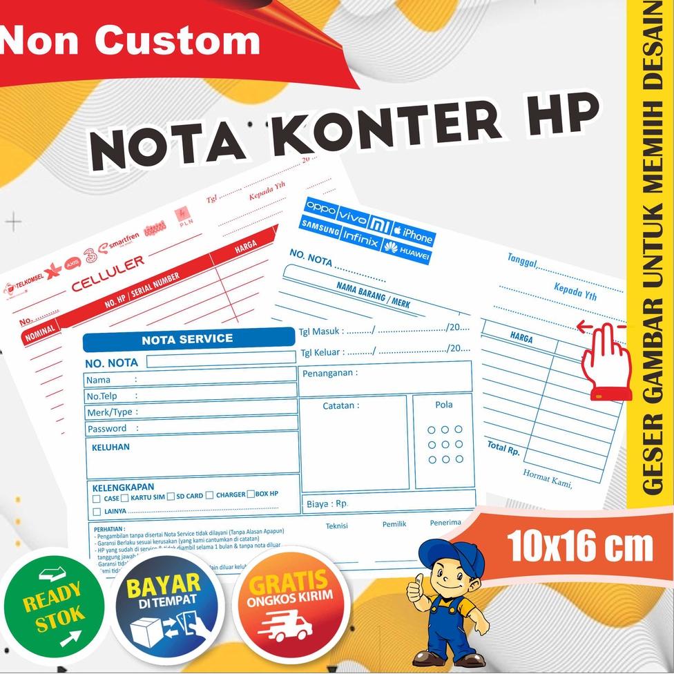 

BARU SPESIAL Nota Konter Hp - Servis, Pulsa dan Penjualan 2 ply Rangkap ☆ 884