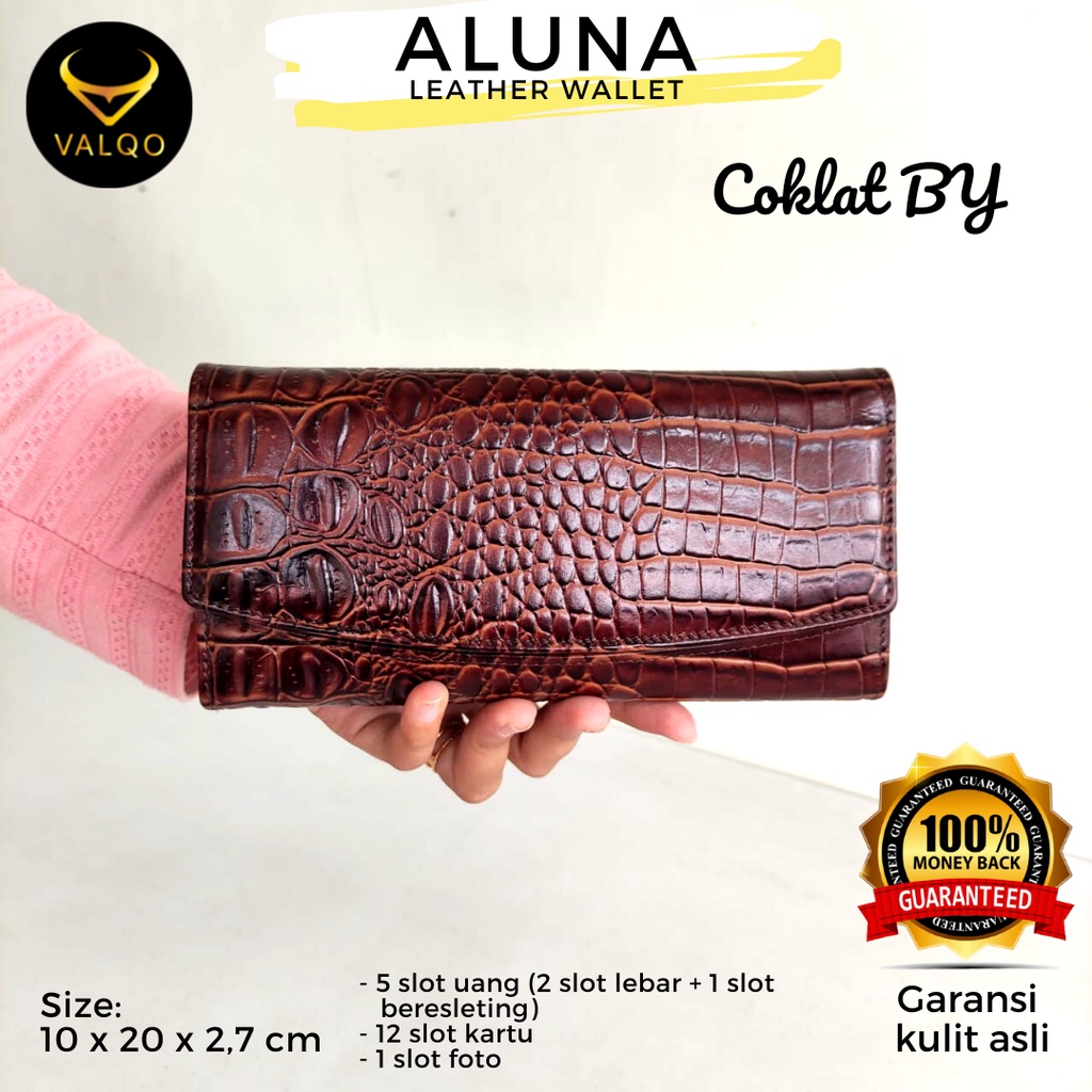 [VALQO] Dompet ALUNA MOTIF Kulit Sapi motif BY kartu wanita cewek perempuan bisa COD