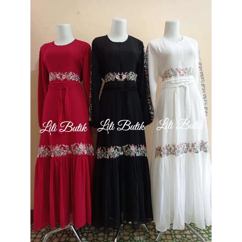 GAMIS PANDORA CERUTY MELATI SERIES / GAMIS CERUTY BORDIR PREMIUM / GAMIS MURAH (GROSIR MIN 5PCS)