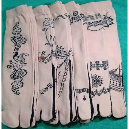 Kaos kaki Jempol Muslimah (Motif Henna,Nylon Spandek,dewasa,size 36-42, Muslimah jempol bisa COD)