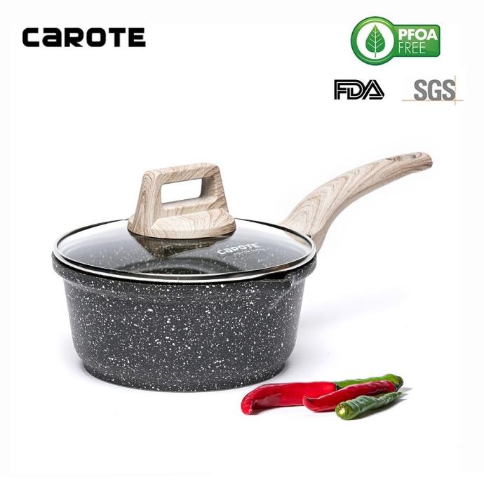 Carote Essential Woody Panci Susu Anti Lengket Sauce Pan Batu Granit