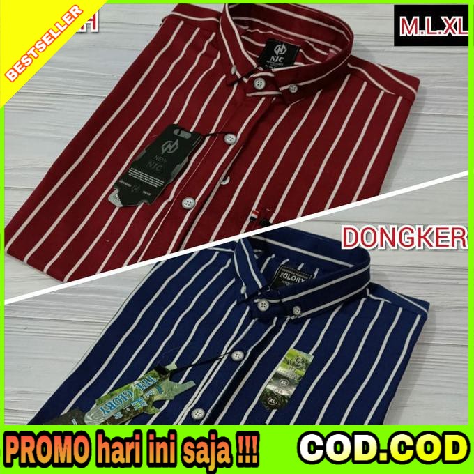 Baju Pria Lengan Pendek Blaster Belang Garis Batik Distro