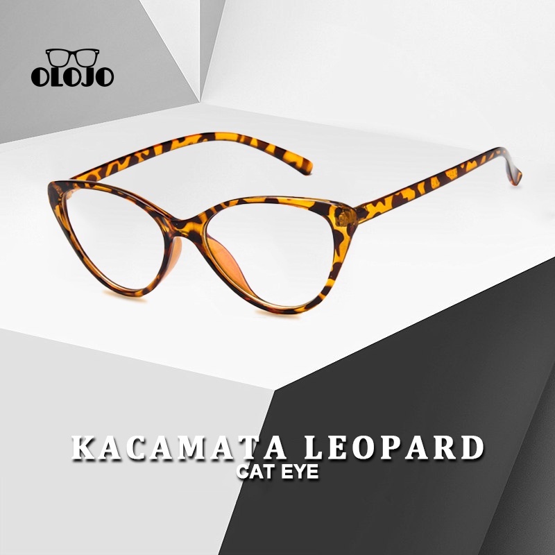 COD kacamata photocromic kacamata cat eye Korean leopard print mengubah warna pelindung anti radiasi photochromic bingkai kacamata potocromic leopard print cat eye ol2