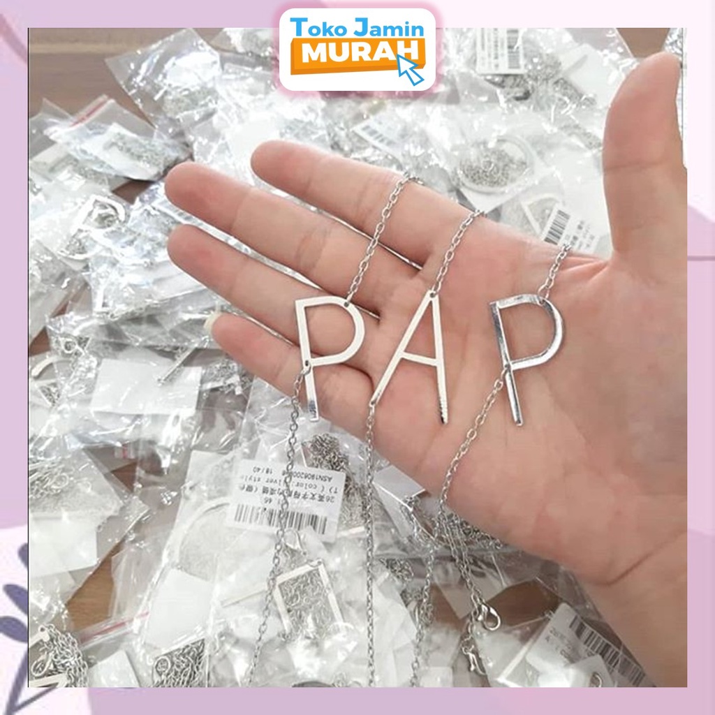 TJM VZ064 Kalung Alfabet Kalung Inisial P - Z Fashion Wanita