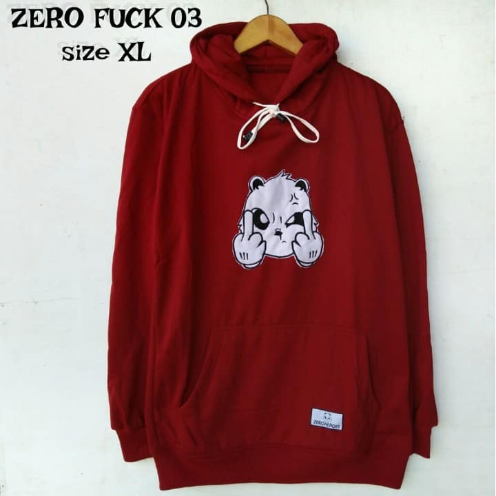 Jaket sweater Hoodie Zero Heroes FCK jaket panda / panda fuck / zero heroe panda fuck polos L XL