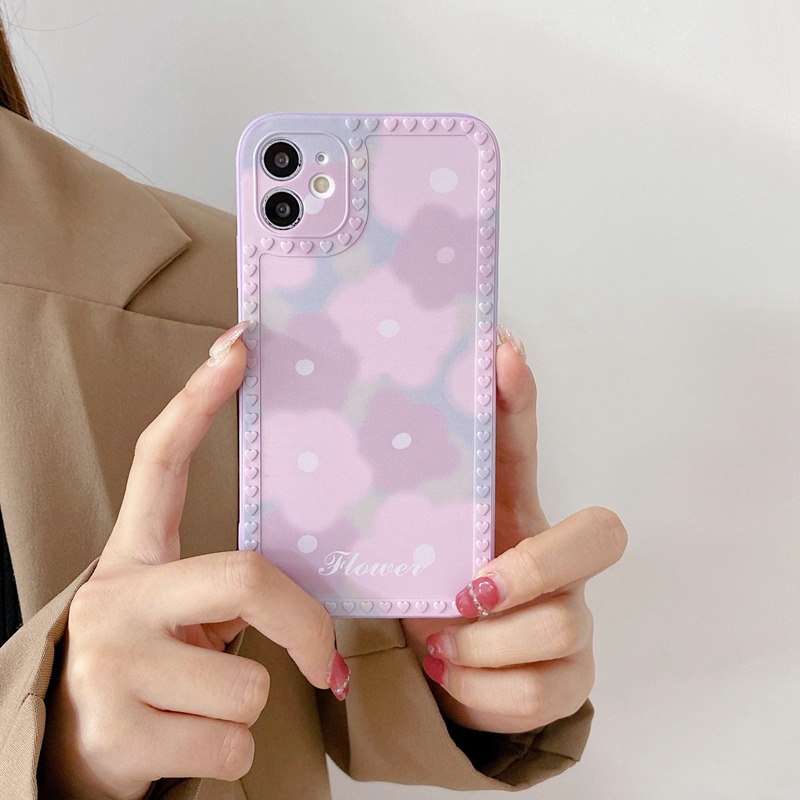 VIVO Soft Case Motif Bunga Ungu Untuk OPPO A83 A3S Realme C1 A7 A5S A12 A11K F9 A52 A92 A9 A5 A31 A53 A33 2020 A57 A39 Reno 5 6 4F 5 A15 A4 A5S A16 Y91