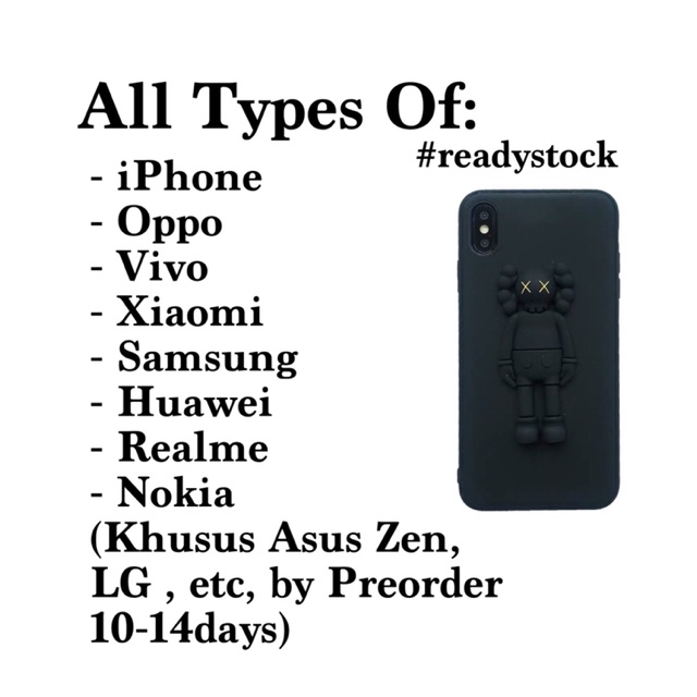 Black Kaws Case ALL PHONE TYPES