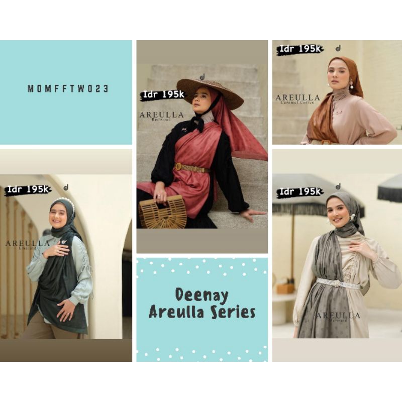 Kerudung Deenay Areulla Series (Caramel Coffee, Emerald, Mermaid, Midnight Blue, Red Wood, Sea Foam)