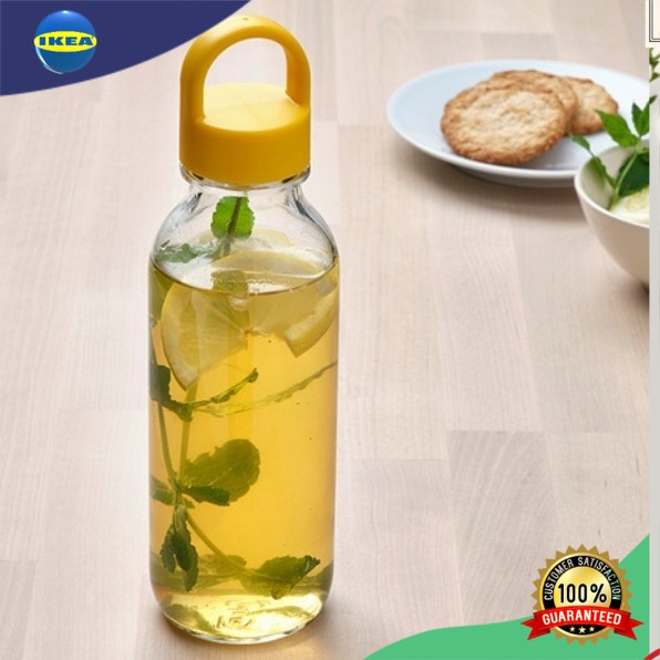 Botol Minum jar set Botol Air Minum Bening Berpenutup Cantik Ukuran 500ml_Kuning FORMS Botol air, ka