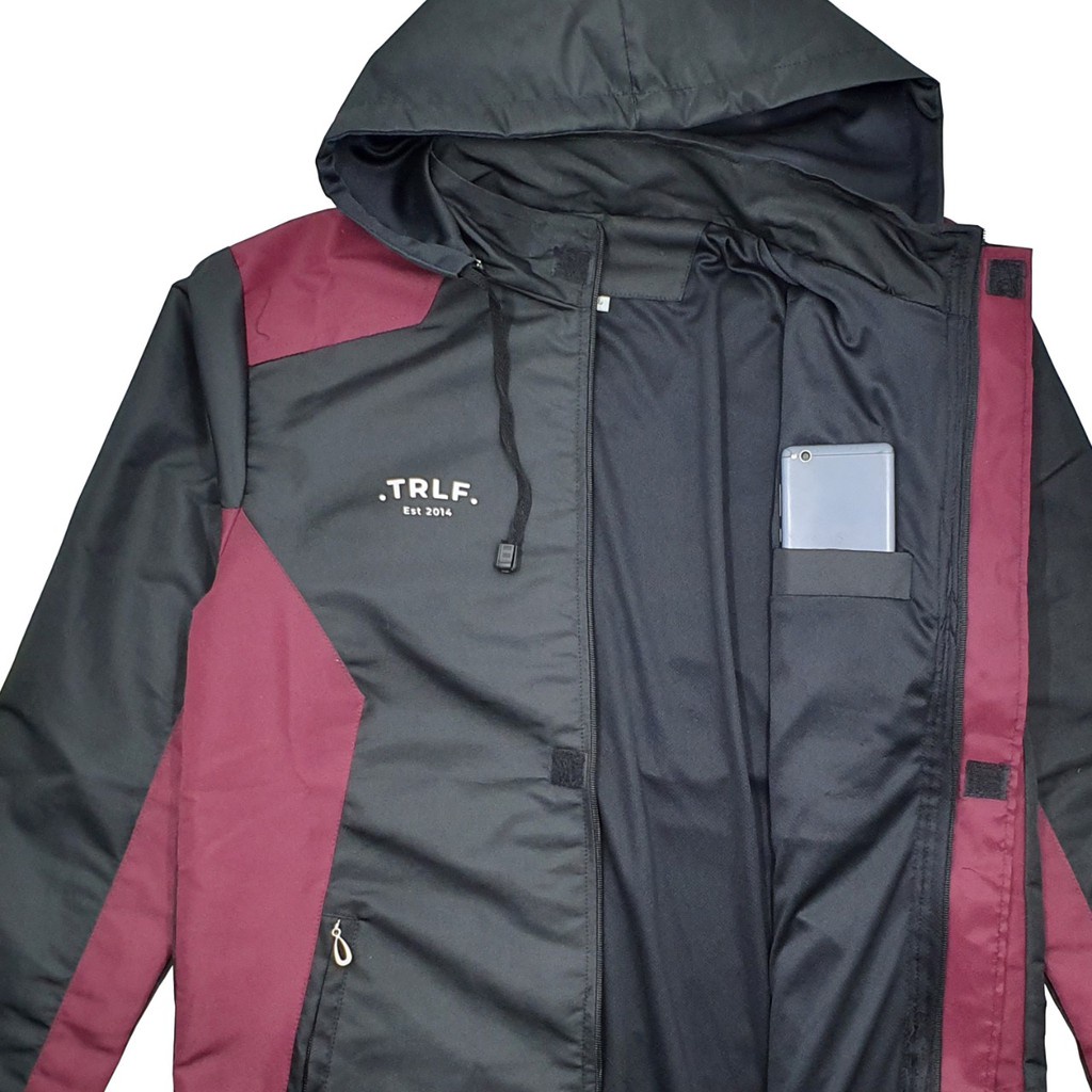 Jaket Gunung Jacket Outdoor Attacker Waterproof Polos Pria Wanita Parasut Taslan Anti Air Angin Hitam Navy Maroon Grey Size L XL Triple F Original