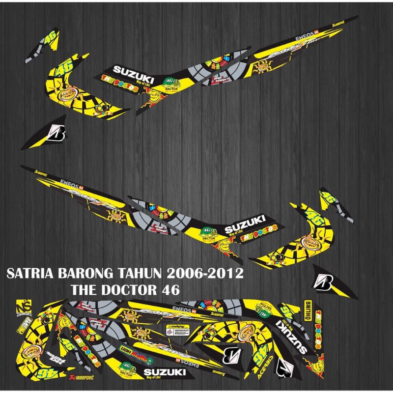 Stiker Motor Striping Motor Variasi Satria Fu Barong 2006 2012 Motif Grafis 46