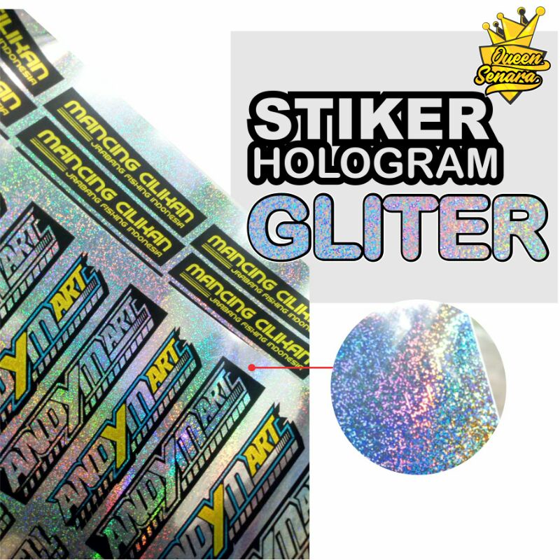 

Stiker Hologram Glitter A3+ Waterproof Custom