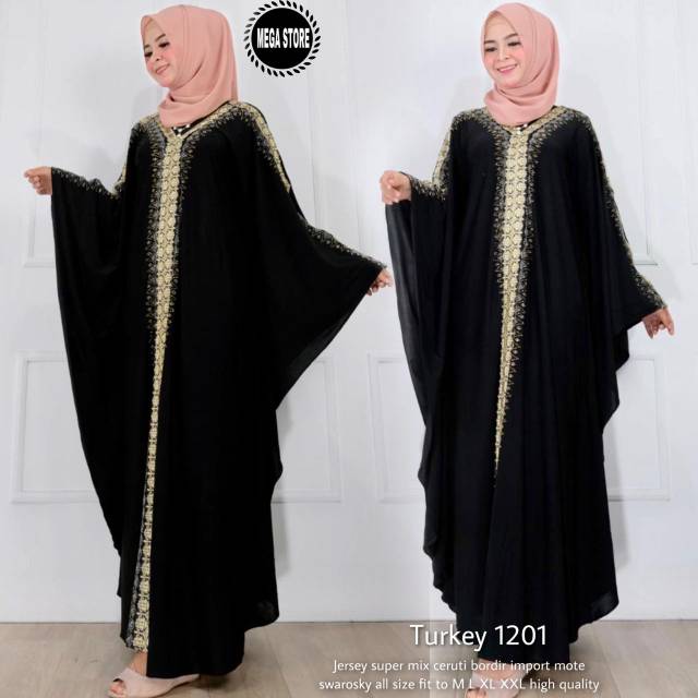 Abaya Kaftan Hitam - Kaftan Abaya Hitam - Aaya Turkey 1201