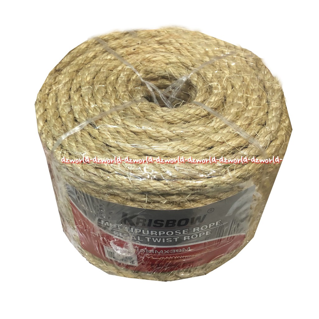 Krisbow Multipurpose Rope Sisal Twist Rope 30m Tali Tambang