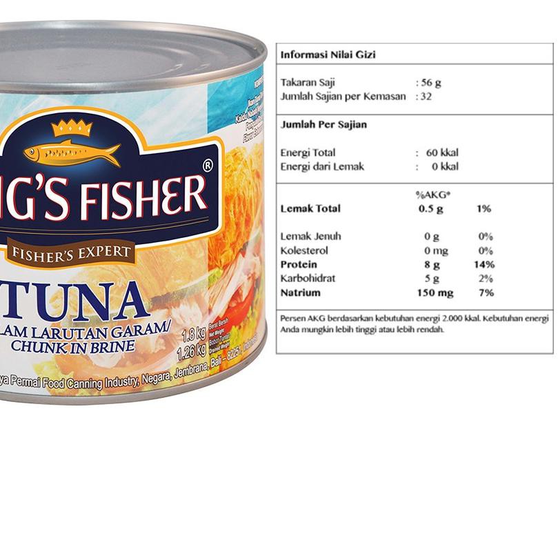 

Termurah!! KODE-491 King's Fisher Tuna dalam Air Garam Tuna in Brine Daging Tuna Makanan Kaleng 1800