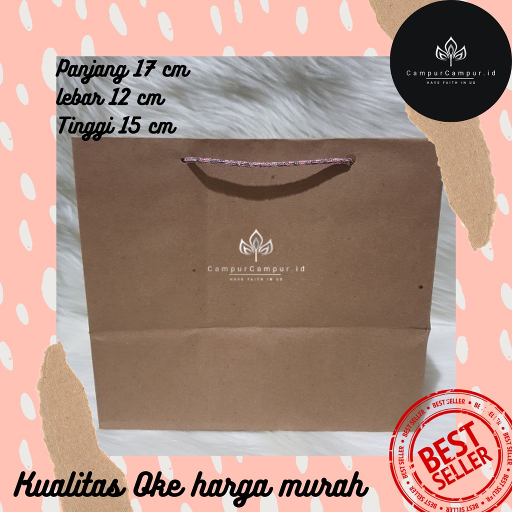 

PAPER BAG COKLAT POLOS 17X12X15 PAPERBAG KADO