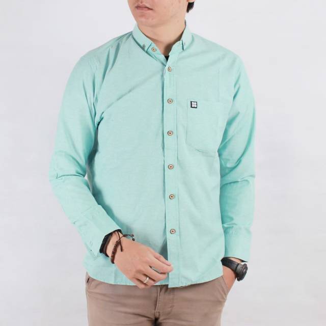 KEMEJA PRIA MENS POLOSAN LENGAN PANJANG COOLMAN PAKIAN PRIA CASUAL PAKAIAN DINAS PNS SIZE M L XL XXL