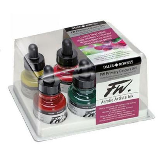 

Daler Rowney Fw Acrylic / Akrilik Ink Primary Colour Set 6