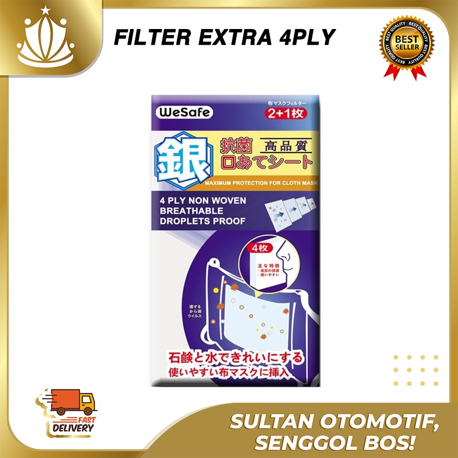 FILTER Masker Kain 4ply Standard Medis Anti Air Bersin, Batuk, Virus Seperti N95 UNIVERSAL IMPORT