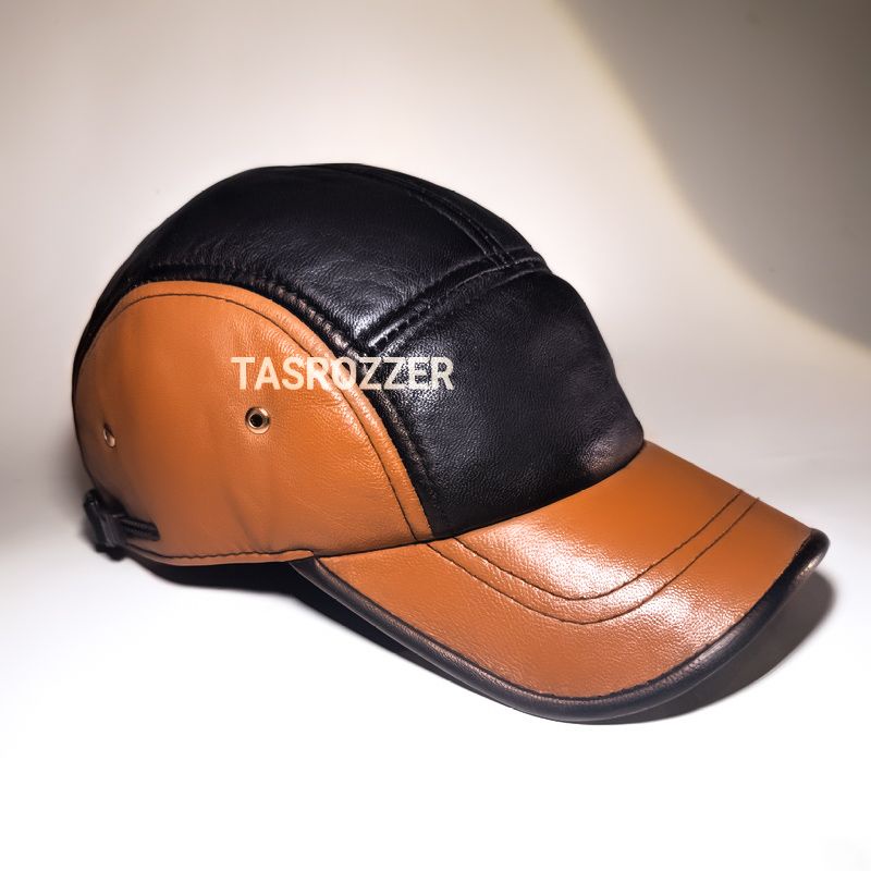 Topi pria kulit asli model joki baseball