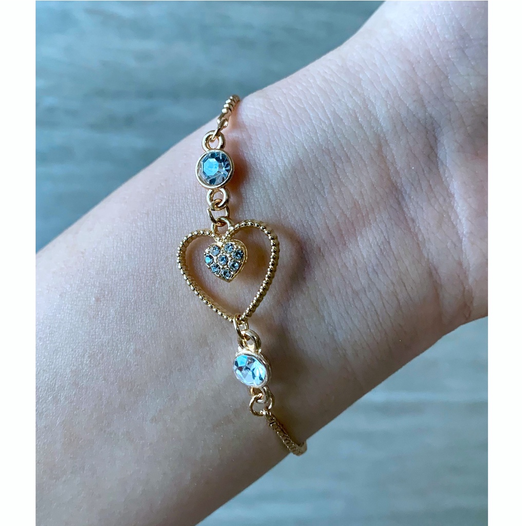 Gelang Serut titanium emas wanita berlian fashion wanita korea gelang tangan mutiara rantai Xuping bracelet aksesoris-#13