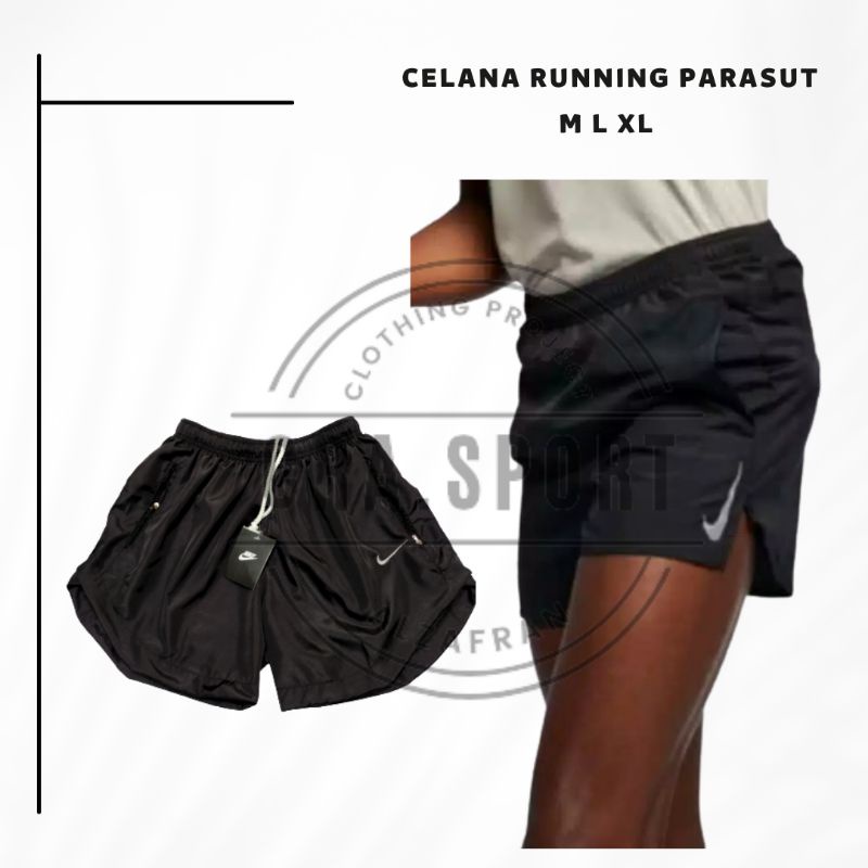 celana running parasut resleting celana lari laki-laki celana lari perempuan celana lari unisex cela