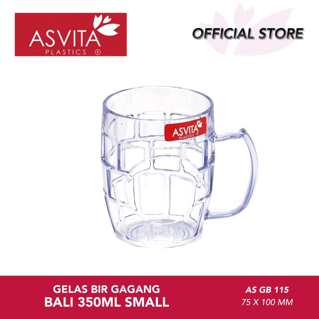 alkena_storee - set 6pcs gelas bir asvita bali 350ml plastik tebal food grade gb115