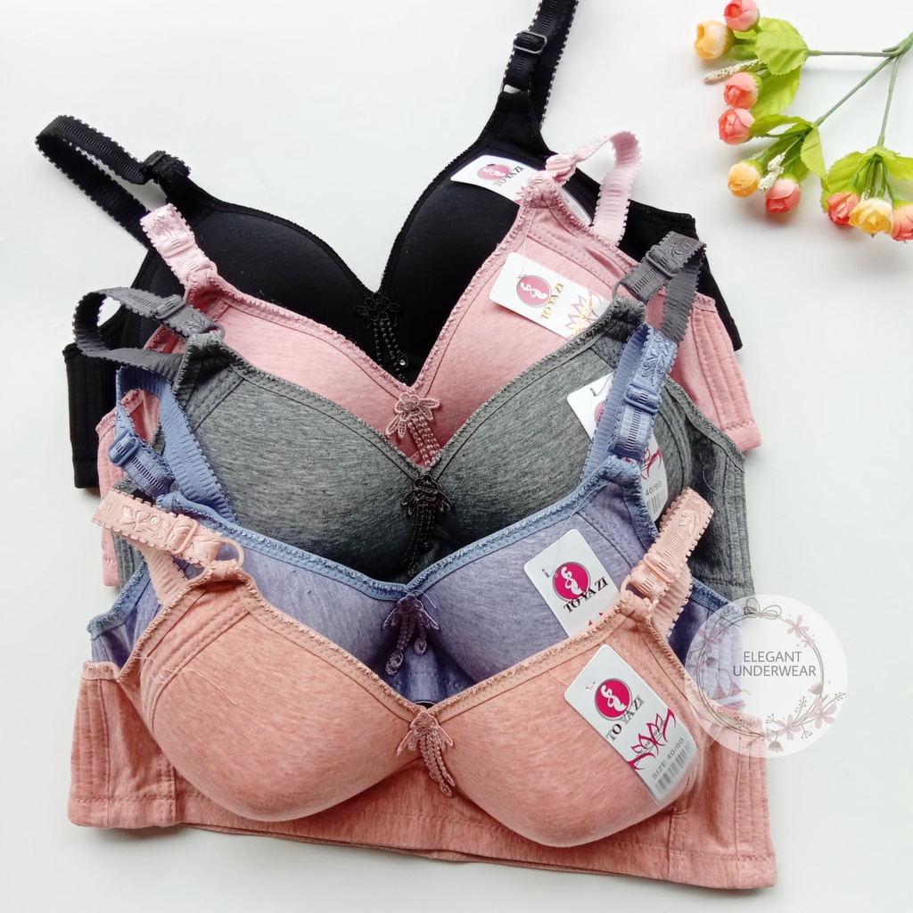 BRA BH WANITA JUMBO TANPA KAWAT BAHAN KATUN UK 36-46 CUP D TOYAZI Q7