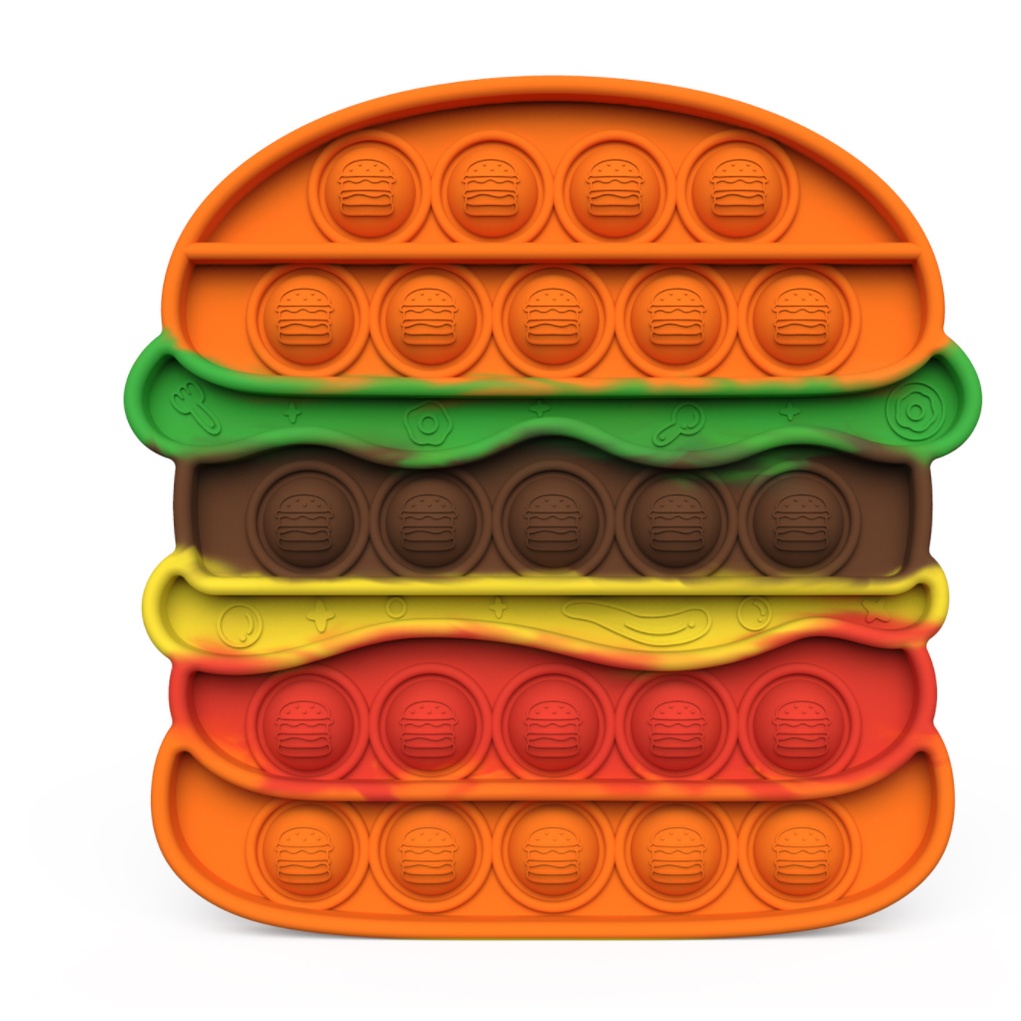 Fidget Toys Push POP IT / POPIT Mainan Anak Penghilang Stress Relieve Pop it Rainbow-Burger