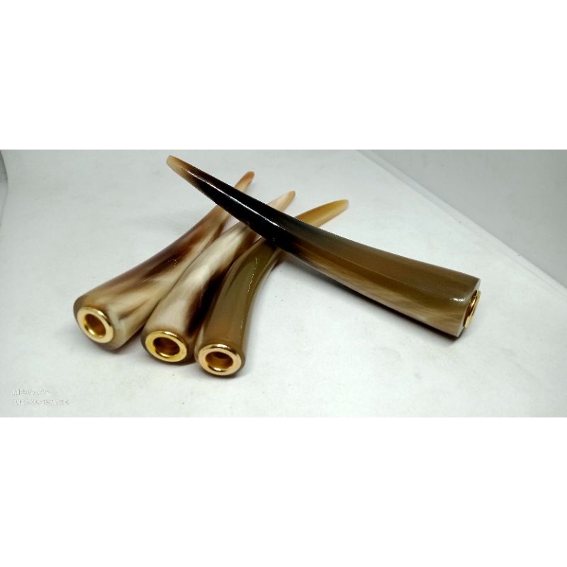 Pipa tanduk kerbau asli bule panjang 14,15cm murah