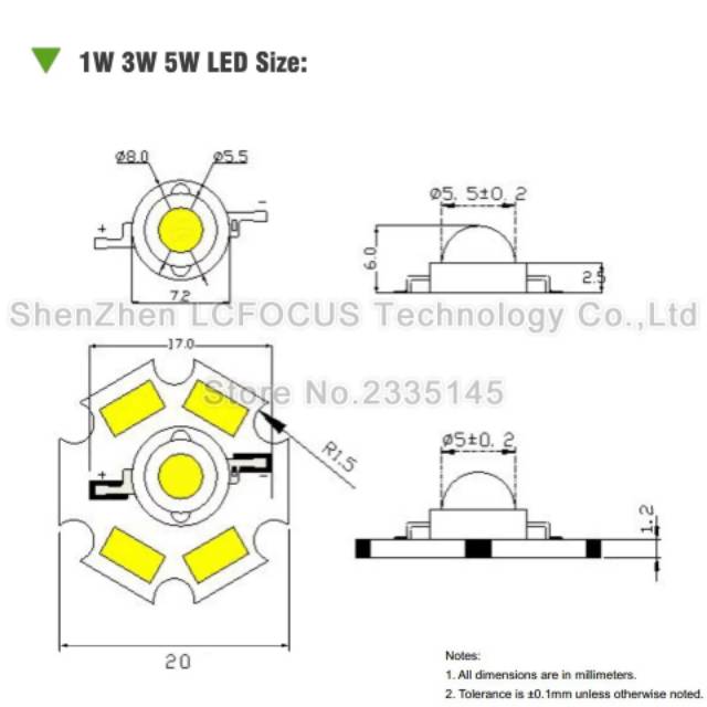 led hpl 1w plus heatsink